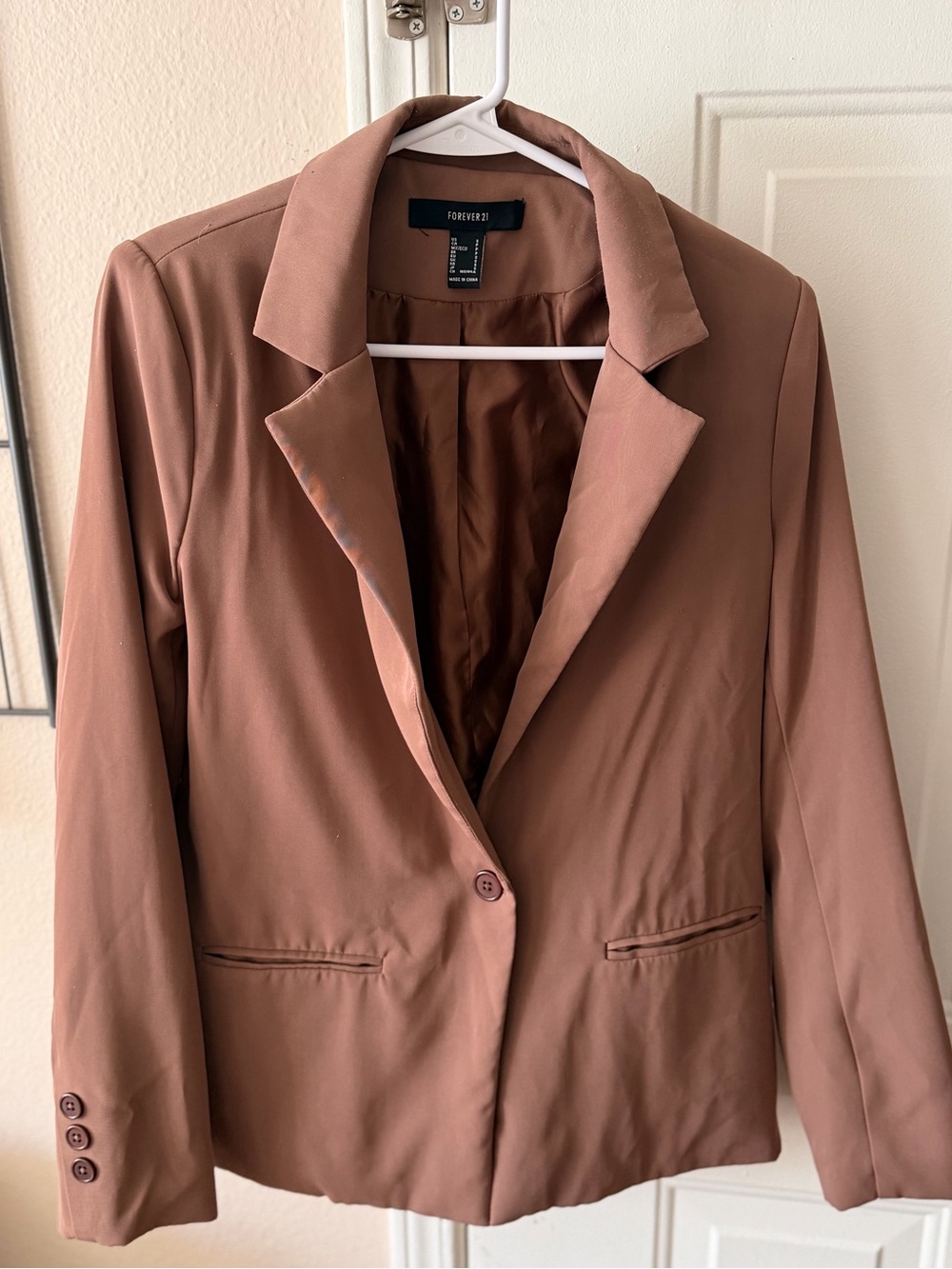 Forever 21 Women's Rust Brown Single-Button Blazer